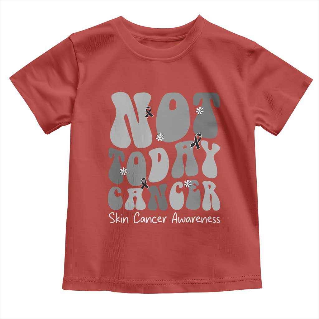 Not Today Melanoma Warrior Skeleton Cancer Fighter Toddler T Shirt TS12 Red Print Your Wear