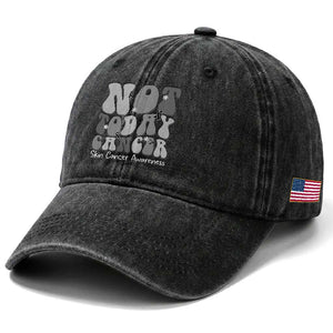 Not Today Melanoma Warrior Skeleton Cancer Fighter Washed Cotton Baseball Cap TS12 Print Your Wear