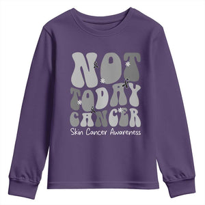 Not Today Melanoma Warrior Skeleton Cancer Fighter Youth Sweatshirt TS12 Purple Print Your Wear