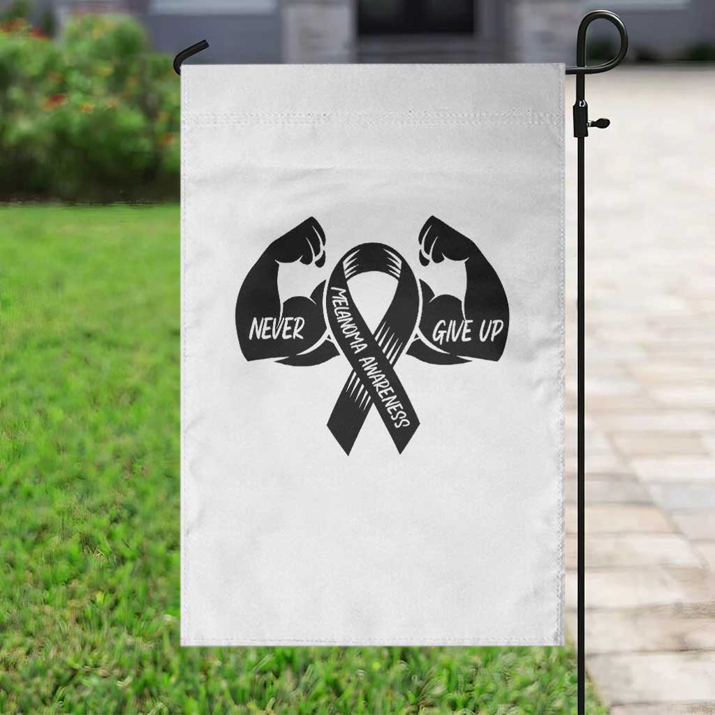 Melanoma Awareness Warrior Garden Flag Never Give Up TS12 Print Your Wear