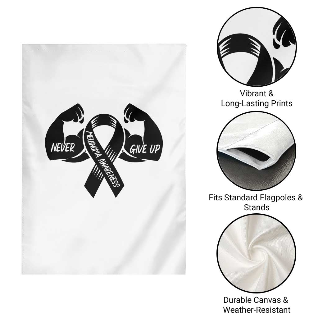 Melanoma Awareness Warrior Garden Flag Never Give Up TS12 Print Your Wear
