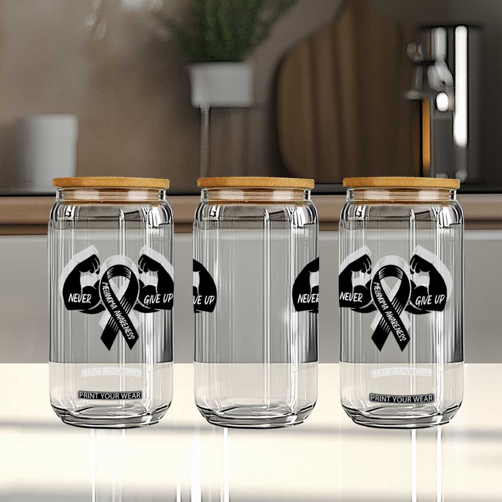 Melanoma Awareness Warrior Glass Can Never Give Up TS12 Print Your Wear
