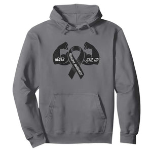 Melanoma Awareness Warrior Hoodie Never Give Up TS12 Charcoal Print Your Wear