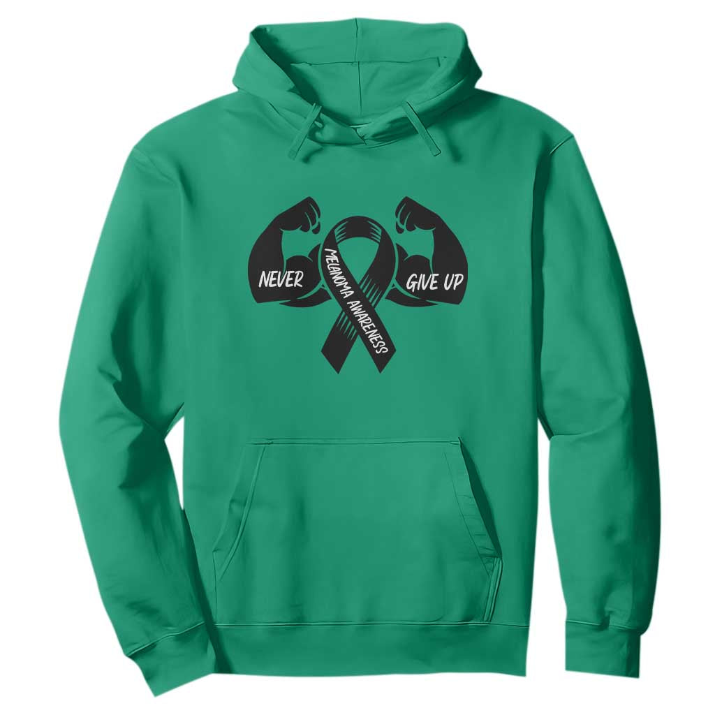 Melanoma Awareness Warrior Hoodie Never Give Up TS12 Irish Green Print Your Wear