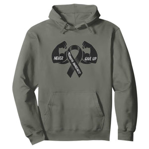 Melanoma Awareness Warrior Hoodie Never Give Up TS12 Military Green Print Your Wear