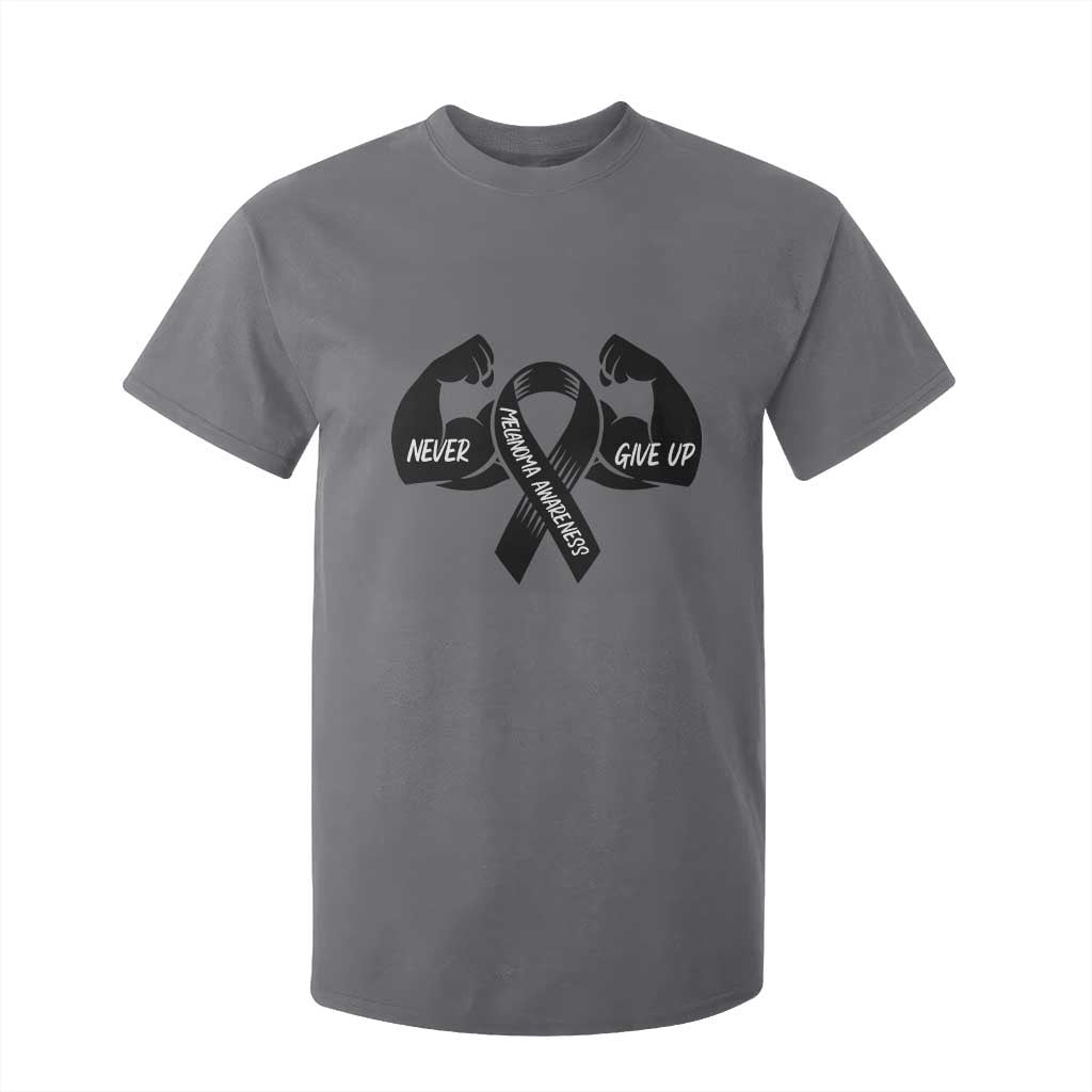 Melanoma Awareness Warrior T Shirt For Kid Never Give Up TS12 Charcoal Print Your Wear
