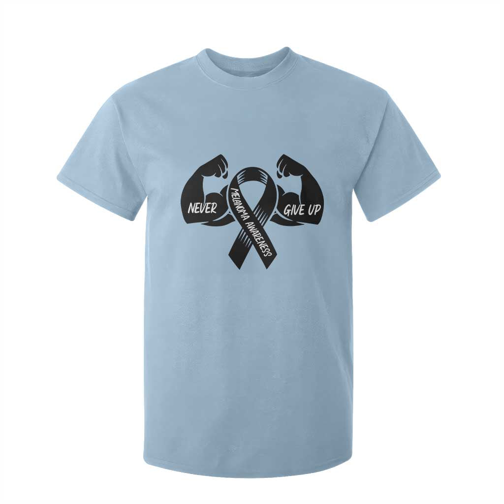Melanoma Awareness Warrior T Shirt For Kid Never Give Up TS12 Light Blue Print Your Wear