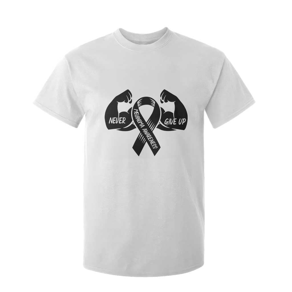 Melanoma Awareness Warrior T Shirt For Kid Never Give Up TS12 White Print Your Wear