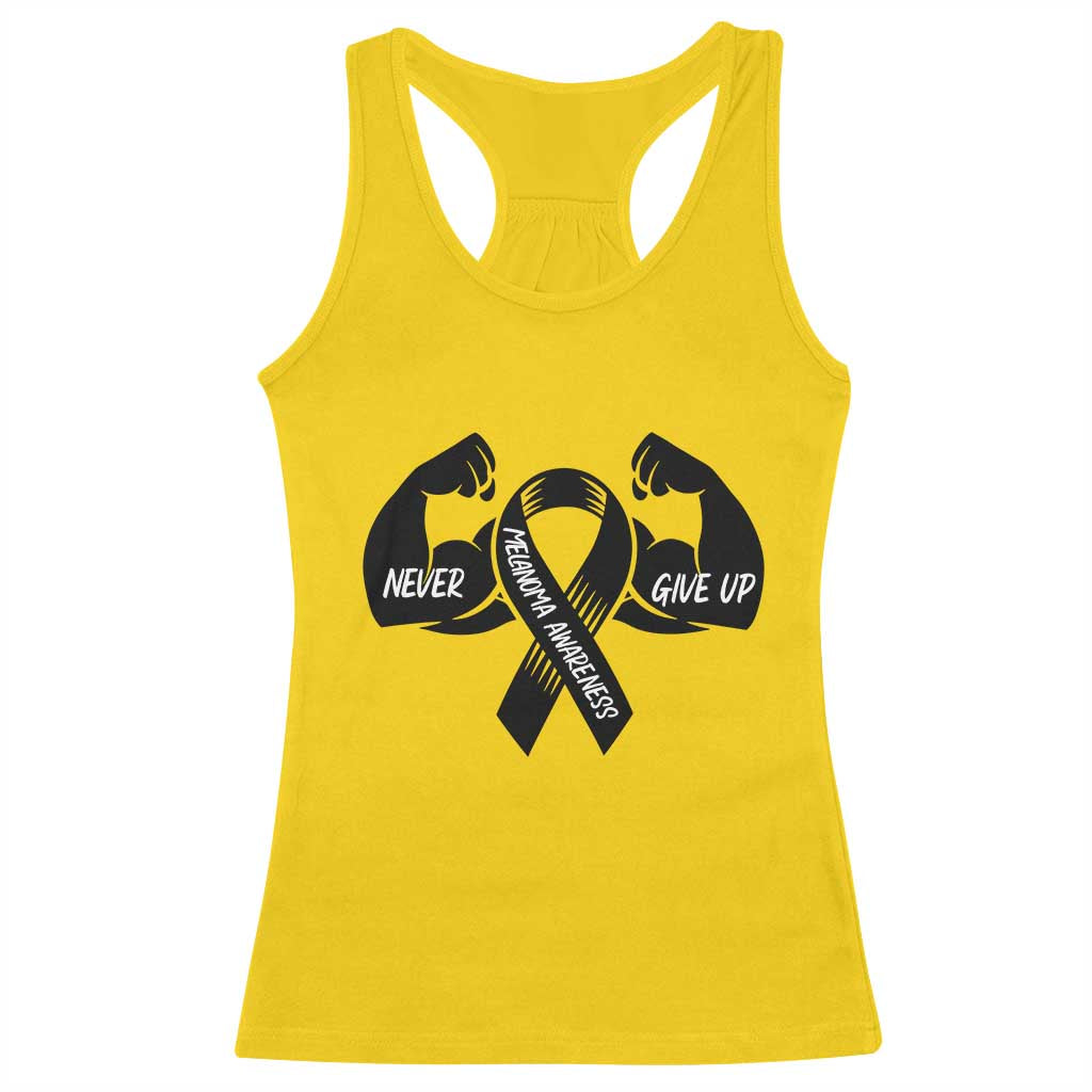 Melanoma Awareness Warrior Racerback Tank Top Never Give Up TS12 Daisy Print Your Wear