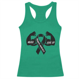 Melanoma Awareness Warrior Racerback Tank Top Never Give Up TS12 Irish Green Print Your Wear