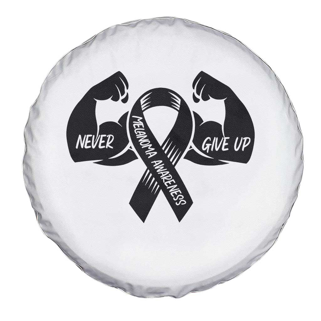 Melanoma Awareness Warrior Spare Tire Cover Never Give Up TS12 Print Your Wear