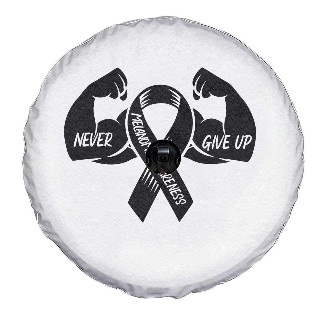Melanoma Awareness Warrior Spare Tire Cover Never Give Up TS12 Print Your Wear