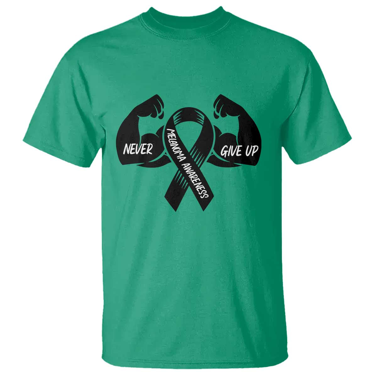 Melanoma Awareness Warrior T Shirt Never Give Up TS12 Irish Green Print Your Wear
