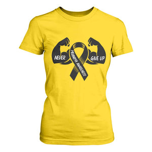 Melanoma Awareness Warrior T Shirt For Women Never Give Up TS12 Daisy Print Your Wear