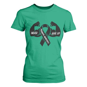 Melanoma Awareness Warrior T Shirt For Women Never Give Up TS12 Irish Green Print Your Wear