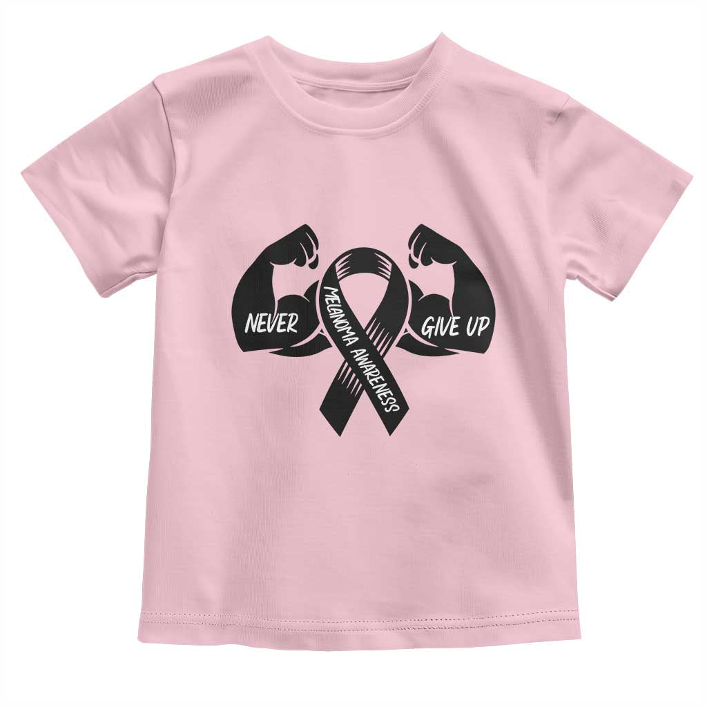 Melanoma Awareness Warrior Toddler T Shirt Never Give Up TS12 Light Pink Print Your Wear