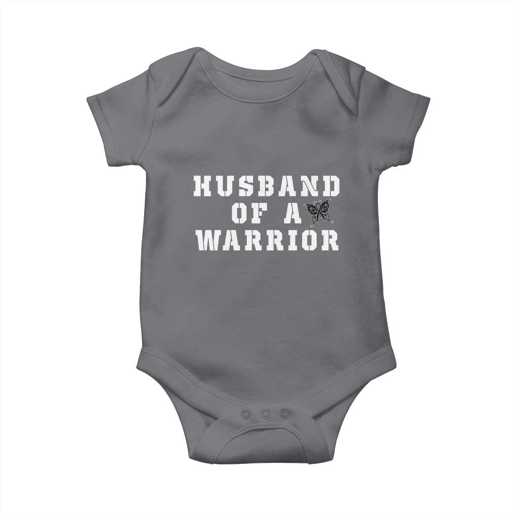 Husband Of A Warrior Baby Onesie Melanoma Awareness Wife Support TS12 Charcoal Print Your Wear