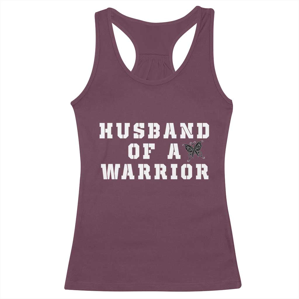 Husband Of A Warrior Racerback Tank Top Melanoma Awareness Wife Support TS12 Maroon Print Your Wear