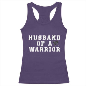 Husband Of A Warrior Racerback Tank Top Melanoma Awareness Wife Support TS12 Purple Print Your Wear