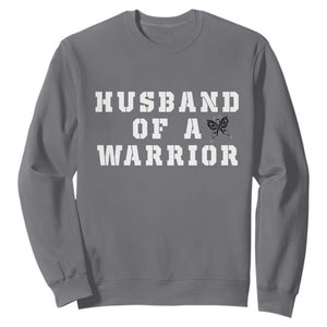 Husband Of A Warrior Sweatshirt Melanoma Awareness Wife Support TS12 Charcoal Print Your Wear
