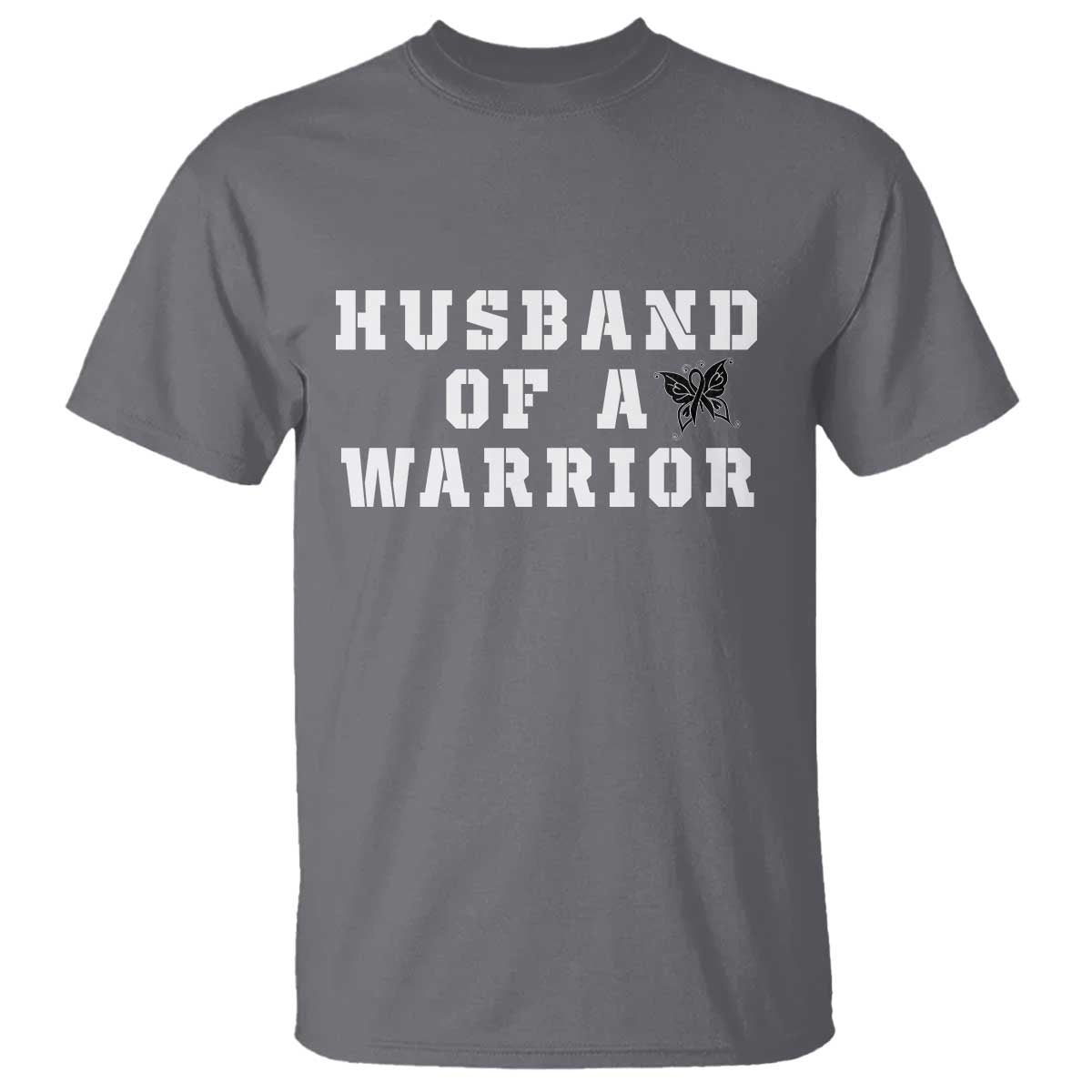 Husband Of A Warrior T Shirt Melanoma Awareness Wife Support TS12 Charcoal Print Your Wear