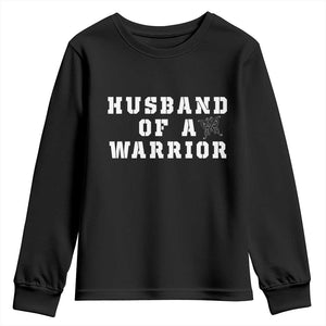 Husband Of A Warrior Youth Sweatshirt Melanoma Awareness Wife Support TS12 Black Print Your Wear
