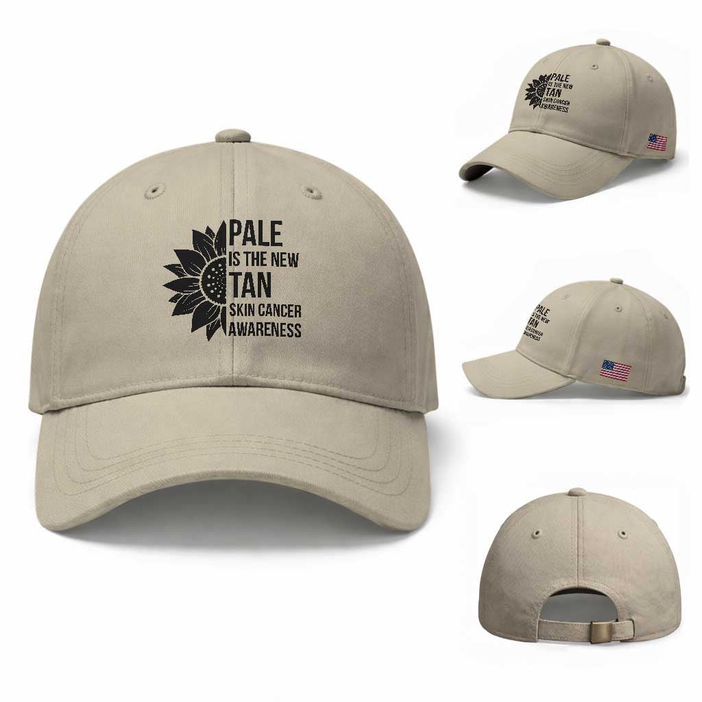 Skin Cancer Survivor Warrior Baseball Cap Pale Is The New Tan TS12 Baseball Cap Universal Fit Beige Print Your Wear