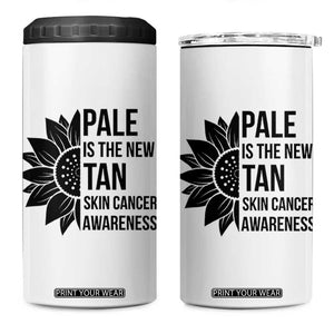 Skin Cancer Survivor Warrior 4 in 1 Can Cooler Tumbler Pale Is The New Tan TS12 One Size: 16 oz White Print Your Wear
