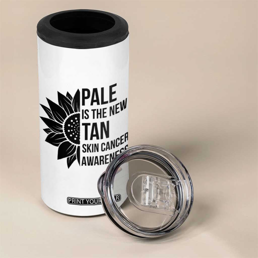 Skin Cancer Survivor Warrior 4 in 1 Can Cooler Tumbler Pale Is The New Tan TS12 Print Your Wear