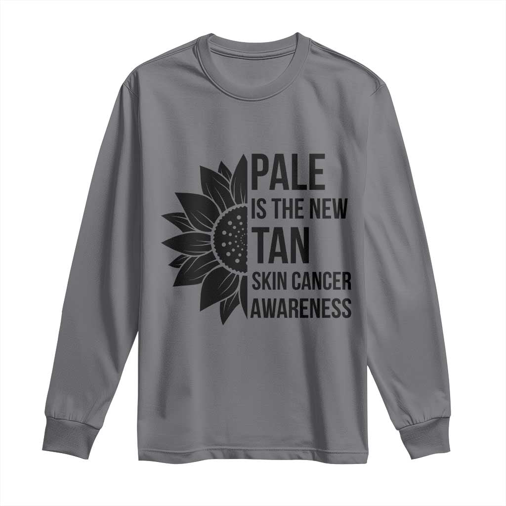 Skin Cancer Survivor Warrior Long Sleeve Shirt Pale Is The New Tan TS12 Charcoal Print Your Wear