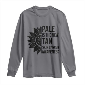 Skin Cancer Survivor Warrior Long Sleeve Shirt Pale Is The New Tan TS12 Charcoal Print Your Wear