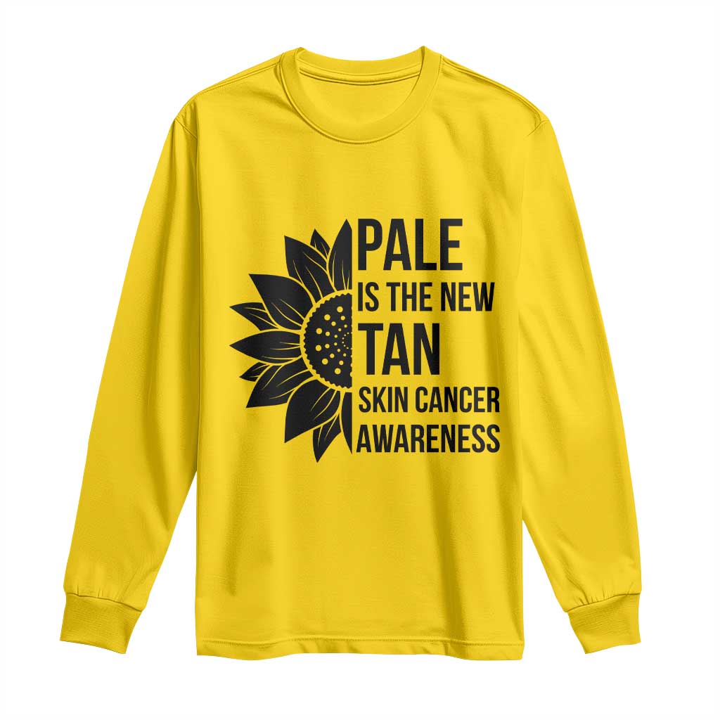 Skin Cancer Survivor Warrior Long Sleeve Shirt Pale Is The New Tan TS12 Daisy Print Your Wear