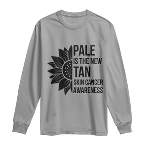 Skin Cancer Survivor Warrior Long Sleeve Shirt Pale Is The New Tan TS12 Sport Gray Print Your Wear