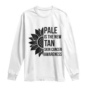 Skin Cancer Survivor Warrior Long Sleeve Shirt Pale Is The New Tan TS12 White Print Your Wear