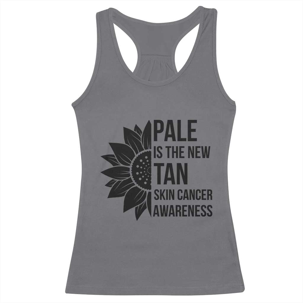 Skin Cancer Survivor Warrior Racerback Tank Top Pale Is The New Tan TS12 Charcoal Print Your Wear