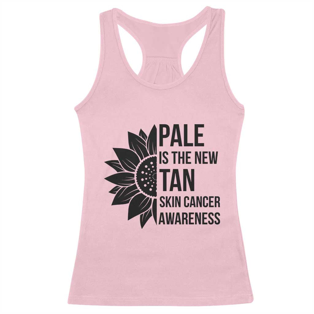 Skin Cancer Survivor Warrior Racerback Tank Top Pale Is The New Tan TS12 Light Pink Print Your Wear
