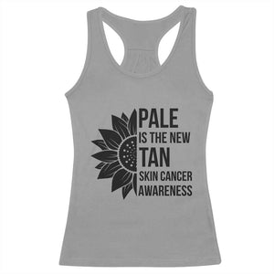 Skin Cancer Survivor Warrior Racerback Tank Top Pale Is The New Tan TS12 Sport Gray Print Your Wear