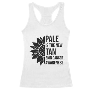 Skin Cancer Survivor Warrior Racerback Tank Top Pale Is The New Tan TS12 White Print Your Wear