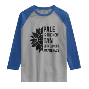 Skin Cancer Survivor Warrior Raglan Shirt Pale Is The New Tan TS12 Sport Gray Royal Print Your Wear