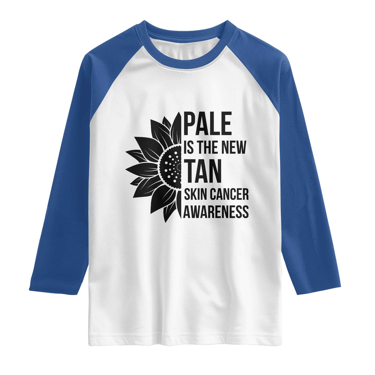 Skin Cancer Survivor Warrior Raglan Shirt Pale Is The New Tan TS12 White Royal Print Your Wear