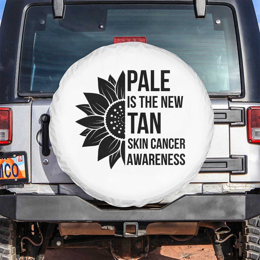 Skin Cancer Survivor Warrior Spare Tire Cover Pale Is The New Tan TS12 No hole White Print Your Wear