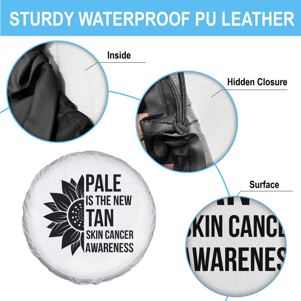 Skin Cancer Survivor Warrior Spare Tire Cover Pale Is The New Tan TS12 Print Your Wear
