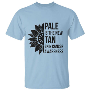 Skin Cancer Survivor Warrior T Shirt Pale Is The New Tan TS12 Light Blue Print Your Wear