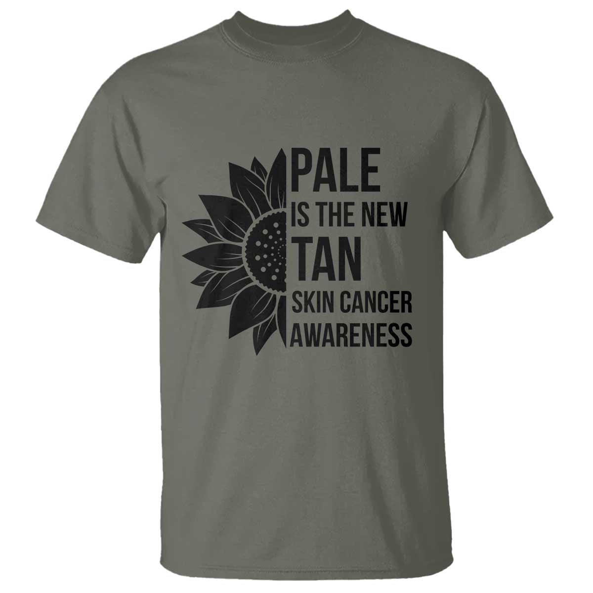 Skin Cancer Survivor Warrior T Shirt Pale Is The New Tan TS12 Military Green Print Your Wear