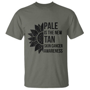 Skin Cancer Survivor Warrior T Shirt Pale Is The New Tan TS12 Military Green Print Your Wear