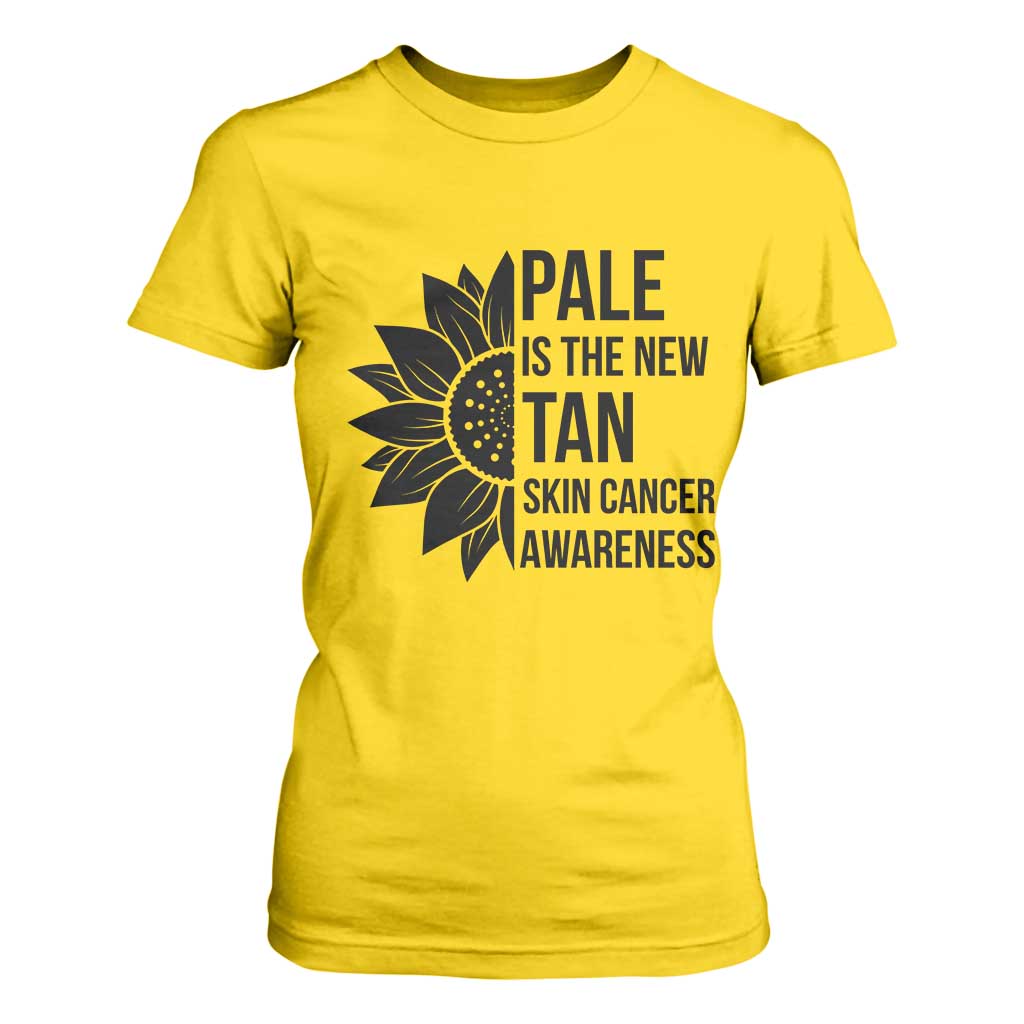 Skin Cancer Survivor Warrior T Shirt For Women Pale Is The New Tan TS12 Daisy Print Your Wear
