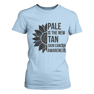 Skin Cancer Survivor Warrior T Shirt For Women Pale Is The New Tan TS12 Light Blue Print Your Wear