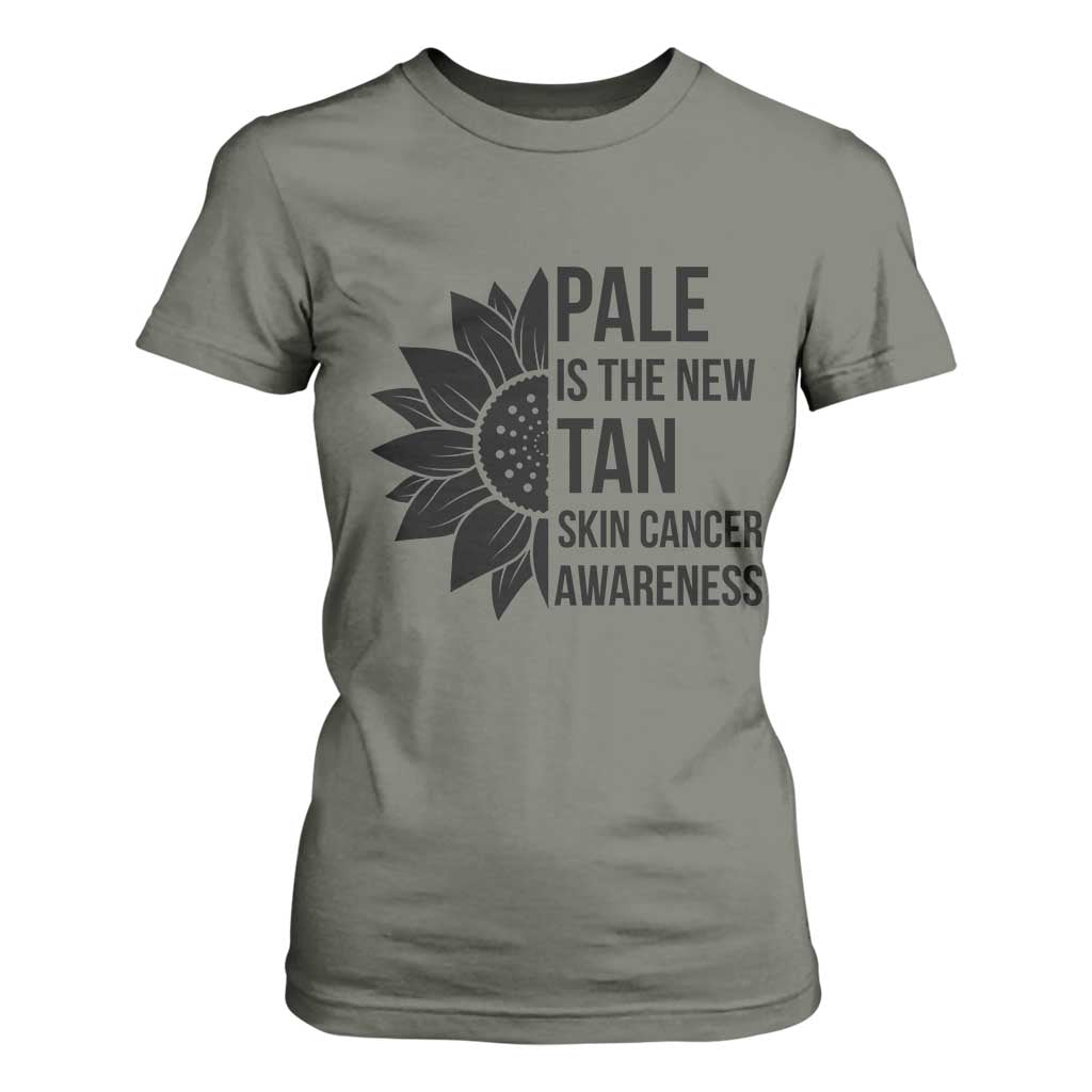 Skin Cancer Survivor Warrior T Shirt For Women Pale Is The New Tan TS12 Military Green Print Your Wear