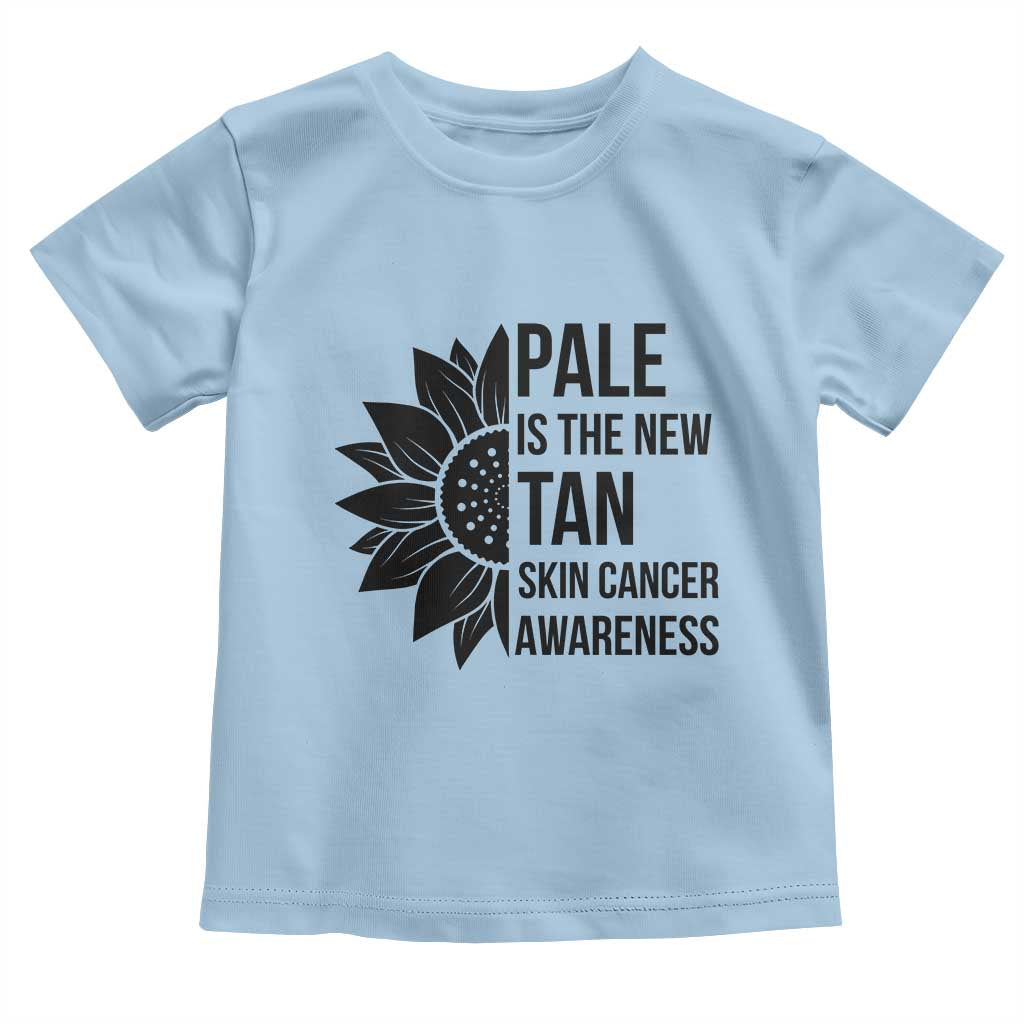 Skin Cancer Survivor Warrior Toddler T Shirt Pale Is The New Tan TS12 Light Blue Print Your Wear