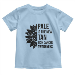 Skin Cancer Survivor Warrior Toddler T Shirt Pale Is The New Tan TS12 Light Blue Print Your Wear